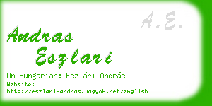 andras eszlari business card